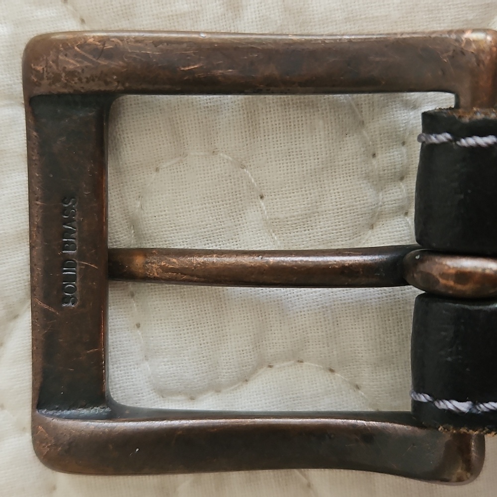 π₯HPπ₯Columbia Men's Vintage Black Leather Belt Size 36 - Picture 8 of 10